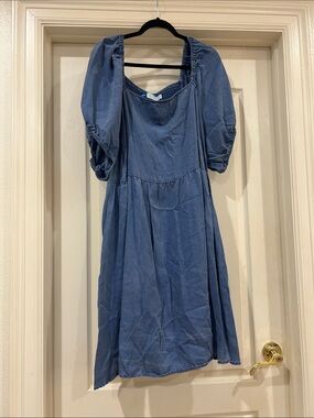 Old Navy Blue Puff Sleeve Babydoll Dress